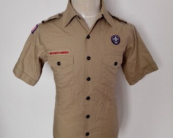 Sale!! Vintage Boy scouts of America Button down shirt Size Youth XLarge/Medium