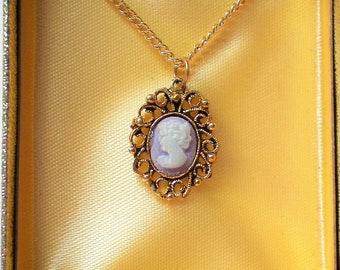 Petite Cameo Necklace in Original Box - 5592
