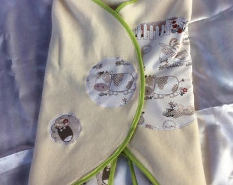 Babynomade 'farm animals' organic cotton fleece