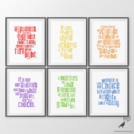 Harry Potter Nursery Quotes Print Set Baby Boy Nursery Decor