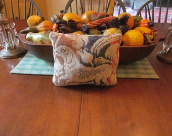 Primitive Antique Coverlet Pillow, Dog