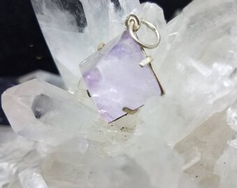 Vintage Amethyst Sterling Silver Pyramid Pendant