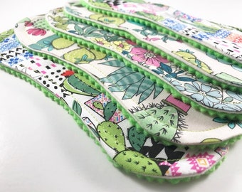 Wingless Cloth Panty Liners 7.5" Set of 5 Cactus