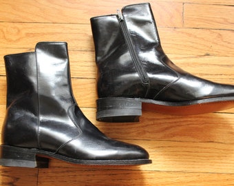 Vintage Goodyear Men's Genuine Black Leather Motorcycle Boots