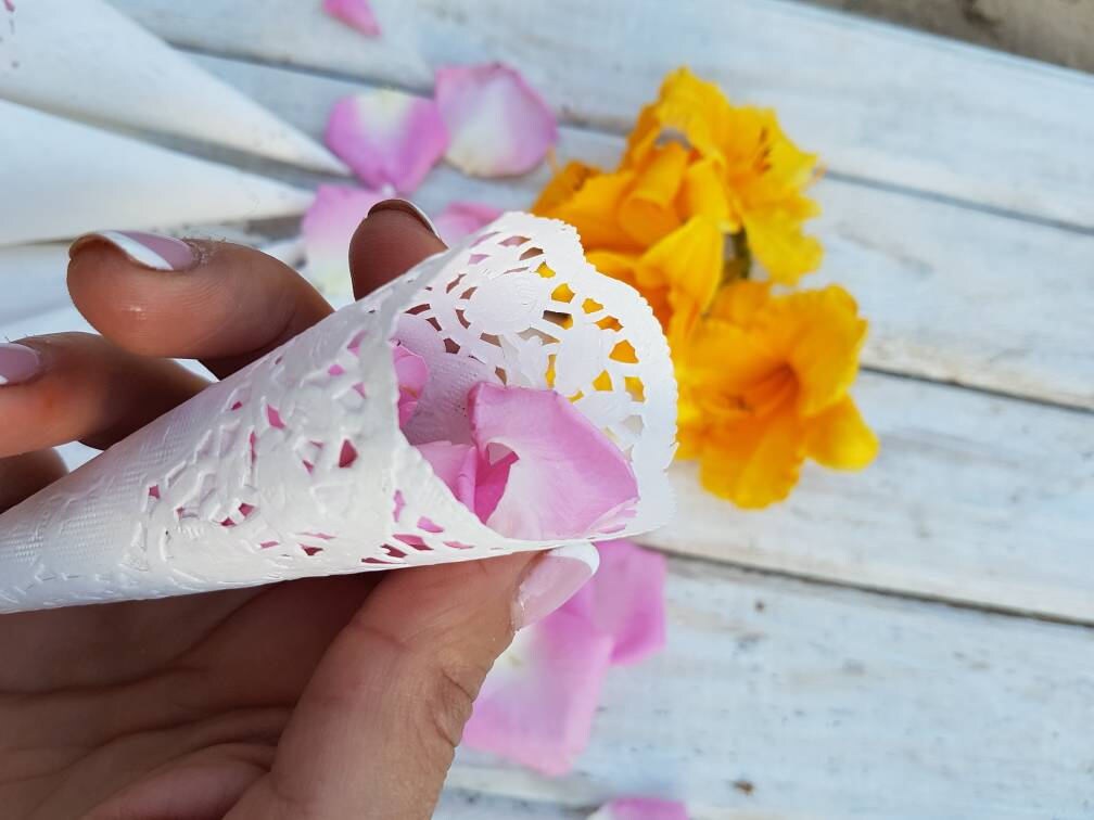 Small Cones for ConfettiWedding petal cones Wedding