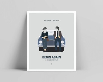 Begin Again - Minimalist Poster, Begin Again Poster, Minimalist Print, Begin Again Print, John Carney, Keira Knightley, Mark Ruffalo