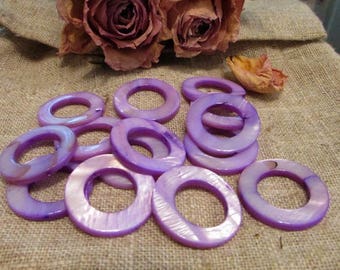 Set of 5 beads 20 mm purple pearls pucks!