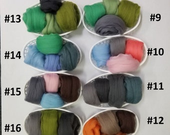 free shipping!!! 2 ounce mixed color grab bag ◾ 21.5 micron ◾ Merino Roving wool ◾ 66s ◾