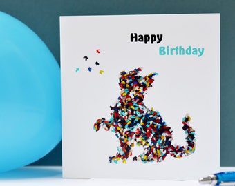 Happy Birthday Cat Card, Birthday Card with Cat, Cat Birthday Card, Cat Lovers Card, Butterfly Birthday Card, Card for Cat Lover