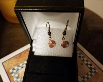 Copper circle earrings