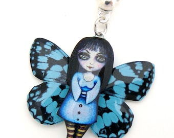 Pendant blue witch fairy