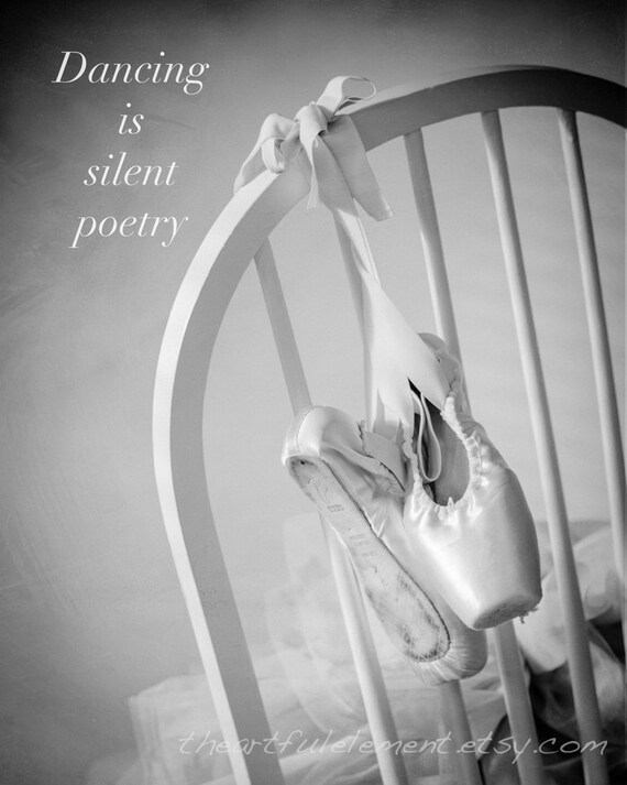 Dance gifts, Gift for dancer, Dance quote, Pointe shoes, Ballet art, dance, Ballet decor, Girls room decor, Ballerina // Ballet Pointe shoes