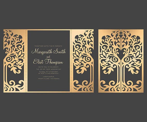 Die Cut Tree Wedding Invitations 3