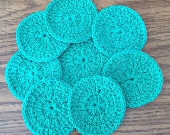 Facial scrubbies, cotton scrubbies, cotton rounds, cotton discs, reuseable, go green, all cotton, facial cleansing, exfolliating