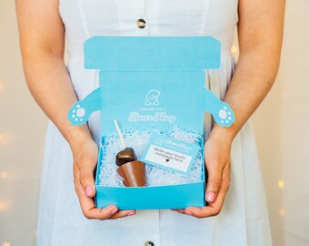 Hot Chocolate Stirrer Mini BearHugs Cub Hug Gift Box - Perfect for Christmas, Stocking Filler, Secret Santa, Get Well, Birthday, Favours