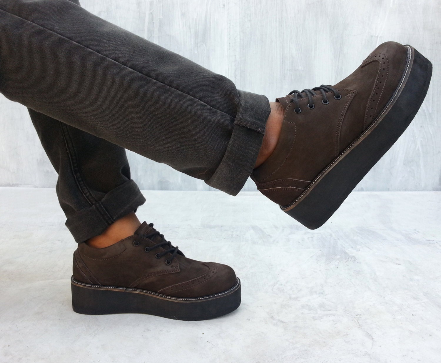 brown leather creepers