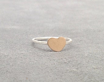 Gold Heart Ring, Chubby Heart Ring, Gold Filled Heart RIng, Heart Stacking Ring, Sterling SIlver Heart Ring, Sterling SIlver Stacking RIngs