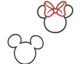 Mickey and Minnie Mouse Applique