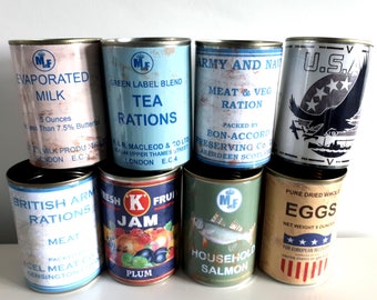 Ration Reproduction WW food tin cans display props collectible re-enactment WWII