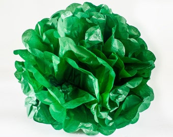 CLEARANCE - Green 12" tissue paper Pom Pom. Paper decorations. Party decor. Tissue poms. Hanging party decoration. Hanging paper decor.