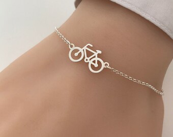 Sterling Silver Bicycle Bracelet, Bike bracelet, Adjustable bracelet, Travel jewellery gift, Silver bracelet