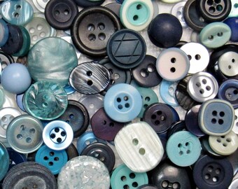 The Blue Button Assortment: A Variety Mix of 200 Vintage to Contemporary Buttons