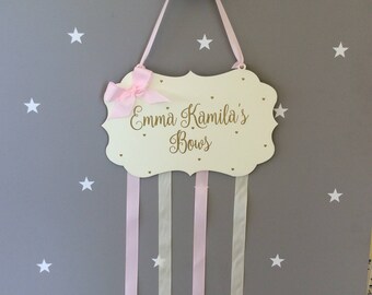 Hair bow holder hair bow organiser girls bow holder bow organiser hair bow personalised bow holder custom bow holder name bow holder