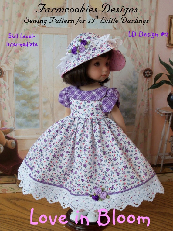 PDF Sewing Pattern / Love in Bloom by Farmcookies / Sewing Pattern for Dianna Effner's 13" Little Darling Dolls