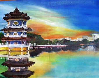Chinese Garden at Sunset