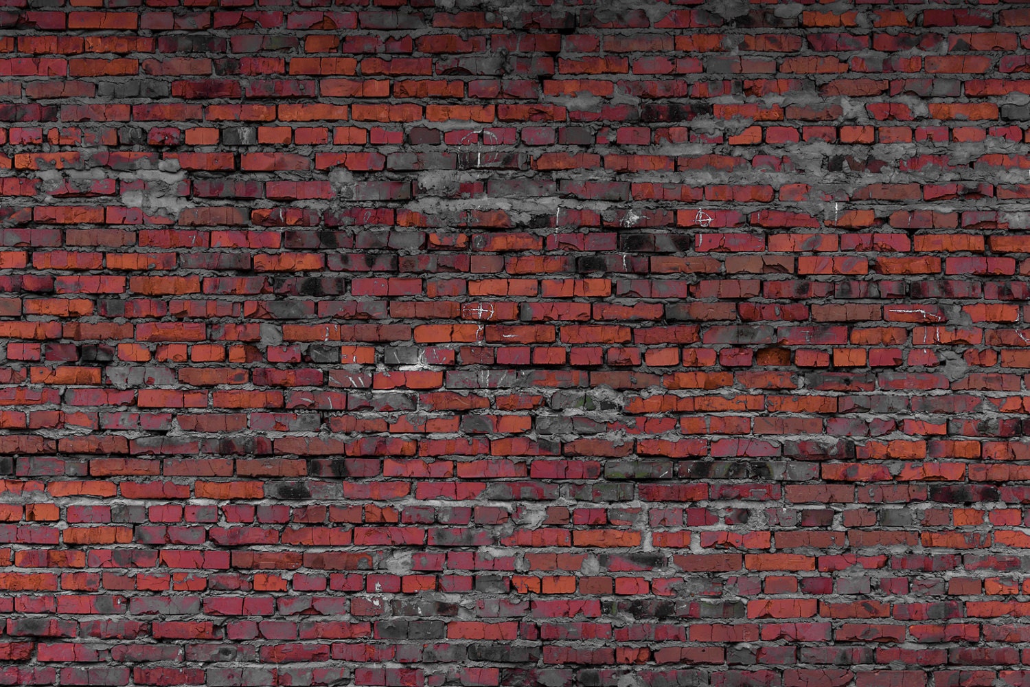 Dark Red Brick Backdrop old rustic brick wall Printed