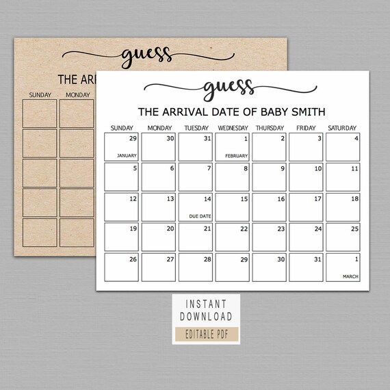 Guess baby birthday calendar Baby Due Date Calendar poster Guess baby birthday calendar Baby Due Date Calendar poster