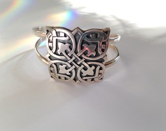 Mexican Sterling Bracelet Cuff Vintage 80s Bracelet from Mexico Mexican Tile