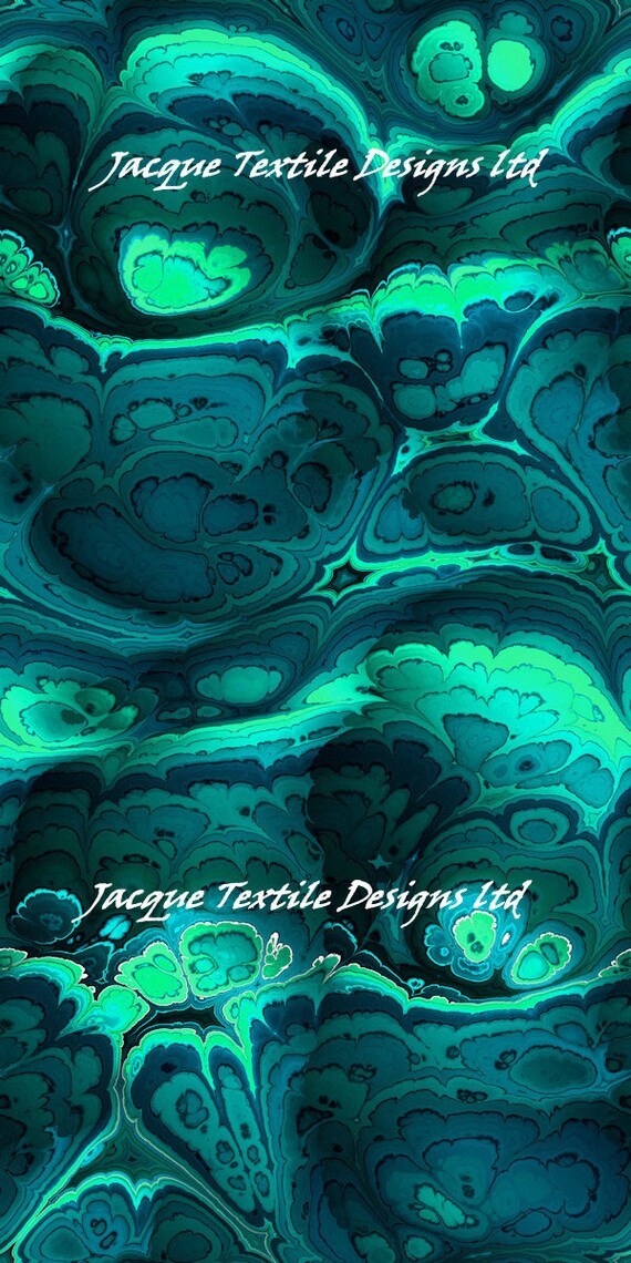 Teal Blue Green Abstract Handmade Artisan Textile Art Velvet Upholstery Fabric Fiber Art Fabric