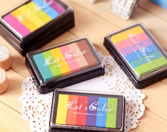 6 colors Ink Pad, Rainbow Ink Pad
