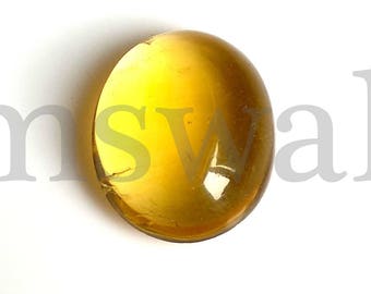 Fluorite Oval Cabochon, Natural Yellow Fluorite Cabochon, 16x13 MM, Fluorite Smooth Cabochon, 11 Cts, Yellow Fluorite Loose Gemstone.