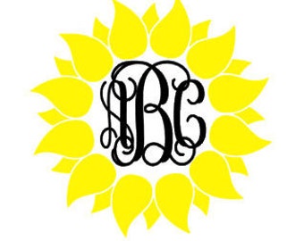 Free Free 318 Silhouette Sunflower Monogram Svg SVG PNG EPS DXF File