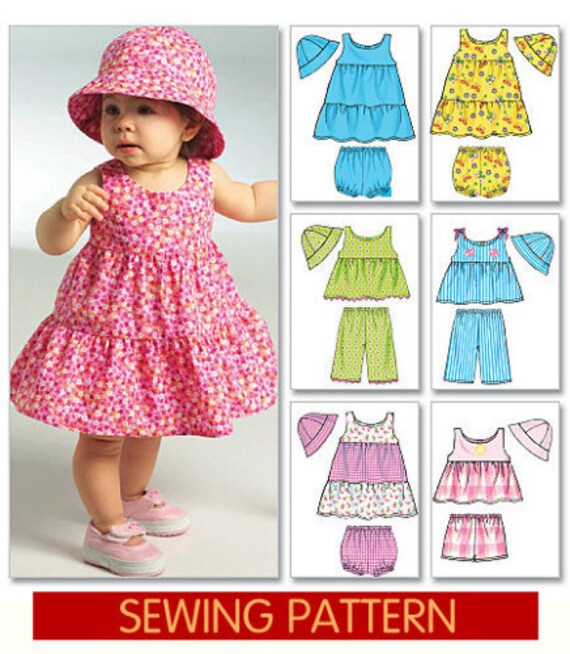 BABY SUNDRESS PATTERN With Ruffled Skirt and Bucket Hat