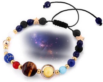 Galaxy Aromatherapy Essential Oil Diffuser Bracelet lava bead
