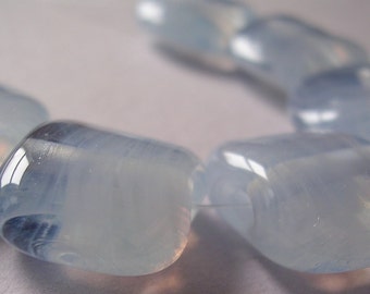 Lampwork Beads Grey Handmade Glass Ericabeads Indigo Ice Squeezes (6)