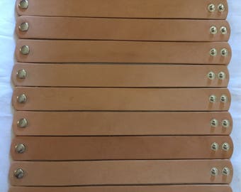 Leather bracelet blanks- Leather Bracelet Cuff 1 inch- 12 pack 8-9 oz with snaps.