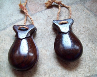 Castanets vintage instrument dance folk precussion wood folk art musical islands tropical Spanish music pair fingers hand instrument