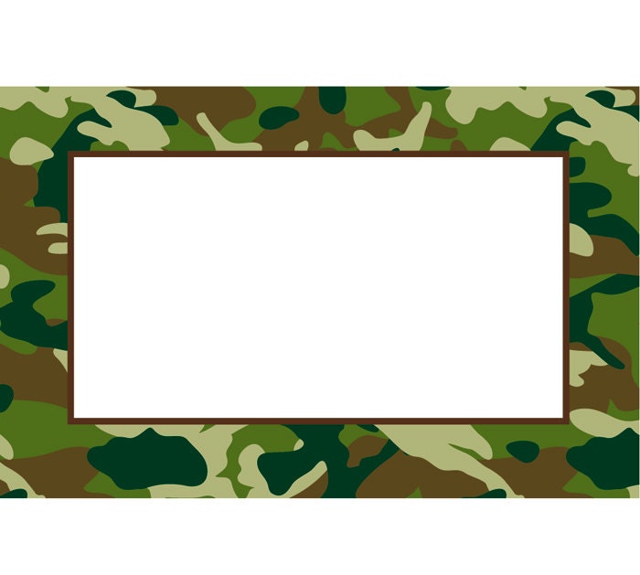 50 Camo Camouflage Florist Blank Enclosure Cards