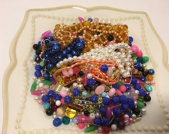 Destash 1/2 Pound Assorted Beads Colorful
