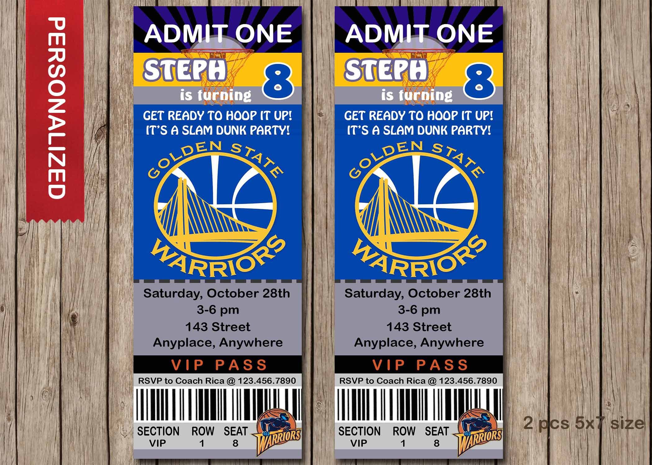 Golden State Warriors Birthday Invitations 9