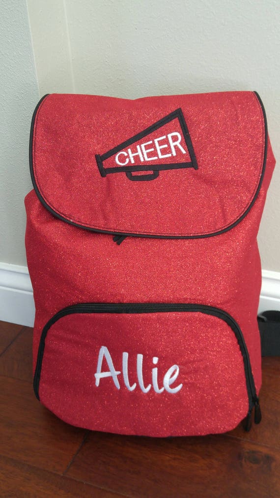 Personalized Embroidered GLITTER Backpack Cheer Bag Sports