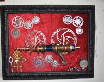 Ray Gun " COBALTUS DECOPACITATOR RAYGUN " Wall Art Steampunk Sci-fi Victorian Industrial