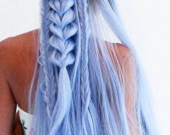 Pastel Blue Ombré Lace Front Wig