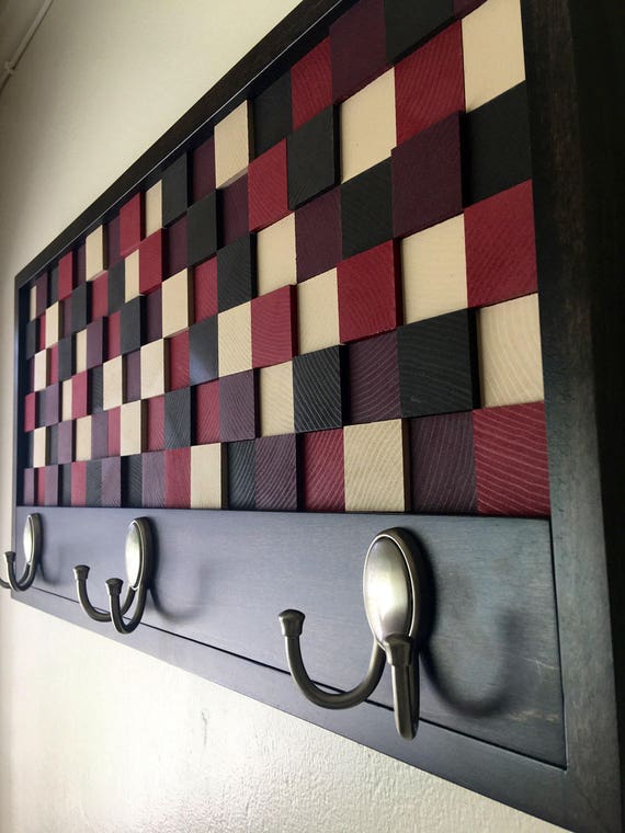 Coat rack 3D wall art reclaimed wall art coat hooks modern