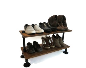 Shoe Rack, Industrial Wood Shoe Rack, Shoe Storage, Shoe Organizer, Wood Shoe Rack, Shoe Holder, Industrial Shoe Rack, Industrial Storage
