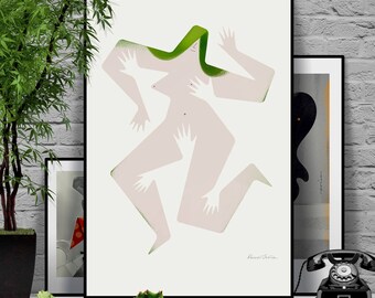 Touch me 1/4. Original illustration art poster giclée print signed by Paweł Jońca.